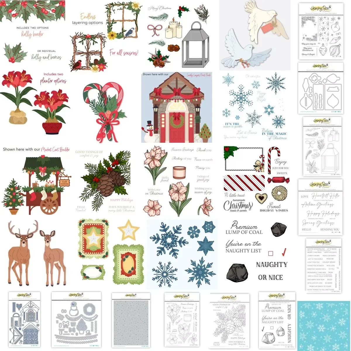 

House Deer Cookies Christmas Snowflake Flowers Metal Cutting Dies Clear Stamps Stencil For DIY Scrapbook Make Paper Card Craft