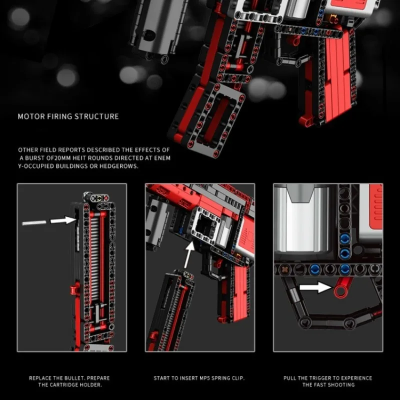 Nuevo 732 Uds MP5 metralleta modelo eléctrico bloques de construcción compatibles armas técnicas ladrillos PUBG juguetes militares SWAT