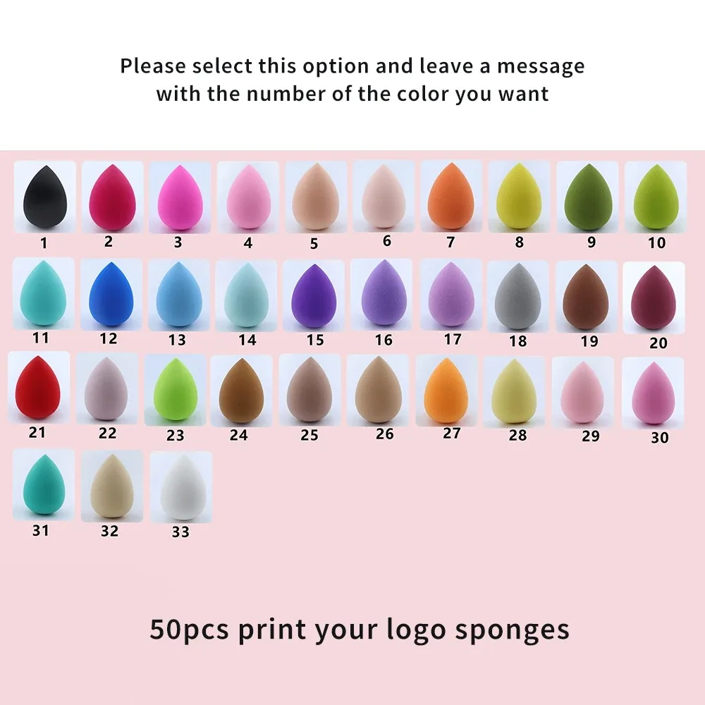 Hidrofóbico Latex-Free Powder Puffs, logotipo personalizado, esponja de beleza, ferramentas de maquiagem, lavável, liquidificadores, beleza, rosa, vermelho, branco
