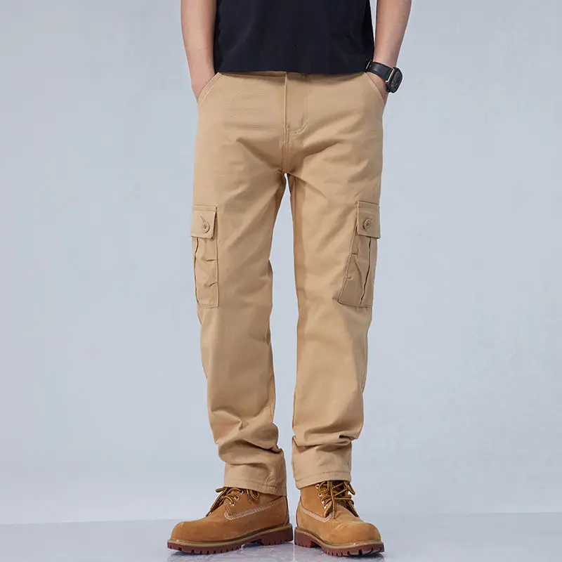 

Spring Summer Multipockets Loose Male Trousers Harajuku Long Slacks Luxury High Quality Korean Style Men's Straight Cargo Pants