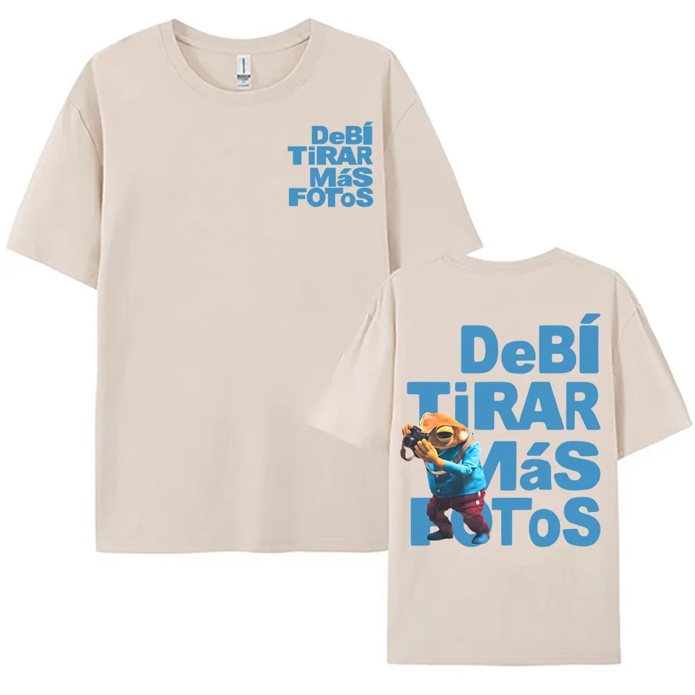 T-shirt con stampa cartoon rana DTMF Bad Bunny Debí Tirar Más Fotos Album 2025 Magliette in cotone a maniche corte T-shirt estiva da donna