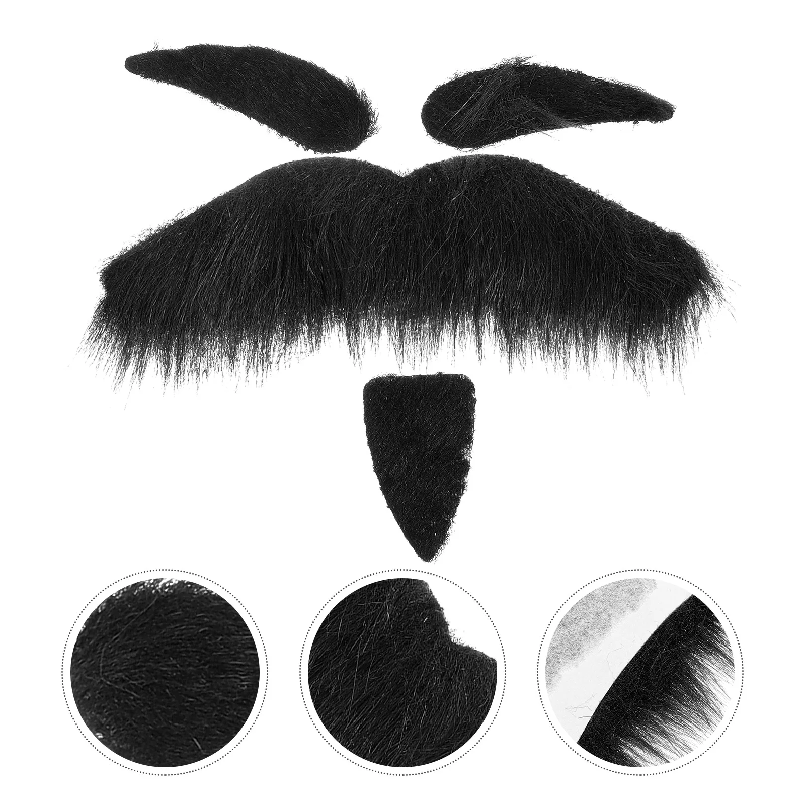 Divertidos disfraces de Halloween, Kit de tres piezas autoadhesivo, cejas falsas, Barba, bigote, Goatee