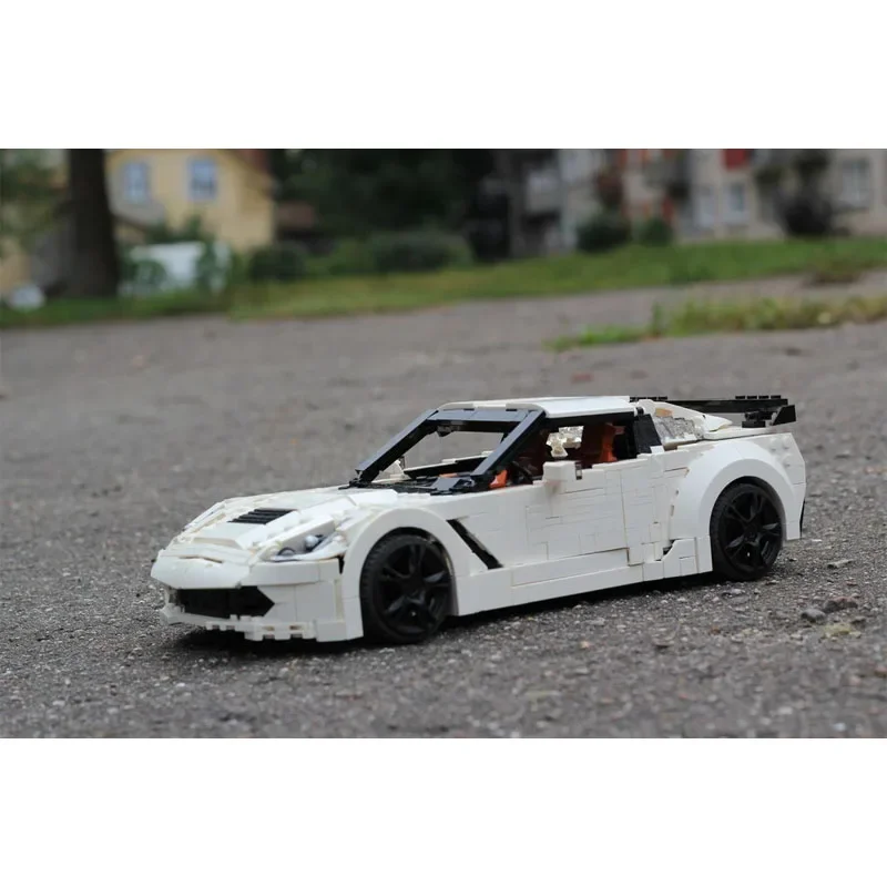 MOC-1 Run 97838 White New Z06 C7 Super Car Racing Building Block Model 1639 Parts MOC Creative Boy Kids Christmas Toys Gifts