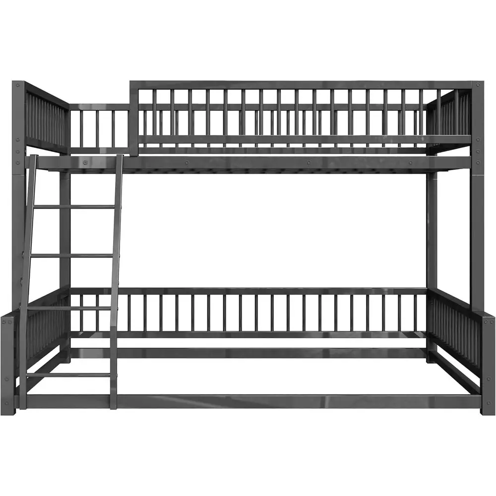 Durable Metal Twin XL Over Queen Bunk Bed with Safety Rails and Ladder, Ideal for Kids, Teens, and Adults, No Box Spring Needed, view 5