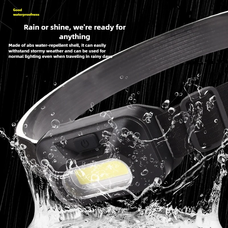 LED Headlamp, Head-worn, Mini COB High-brightness Outdoor Fishing Night Light, Dry Battery, Plastic Headlamp