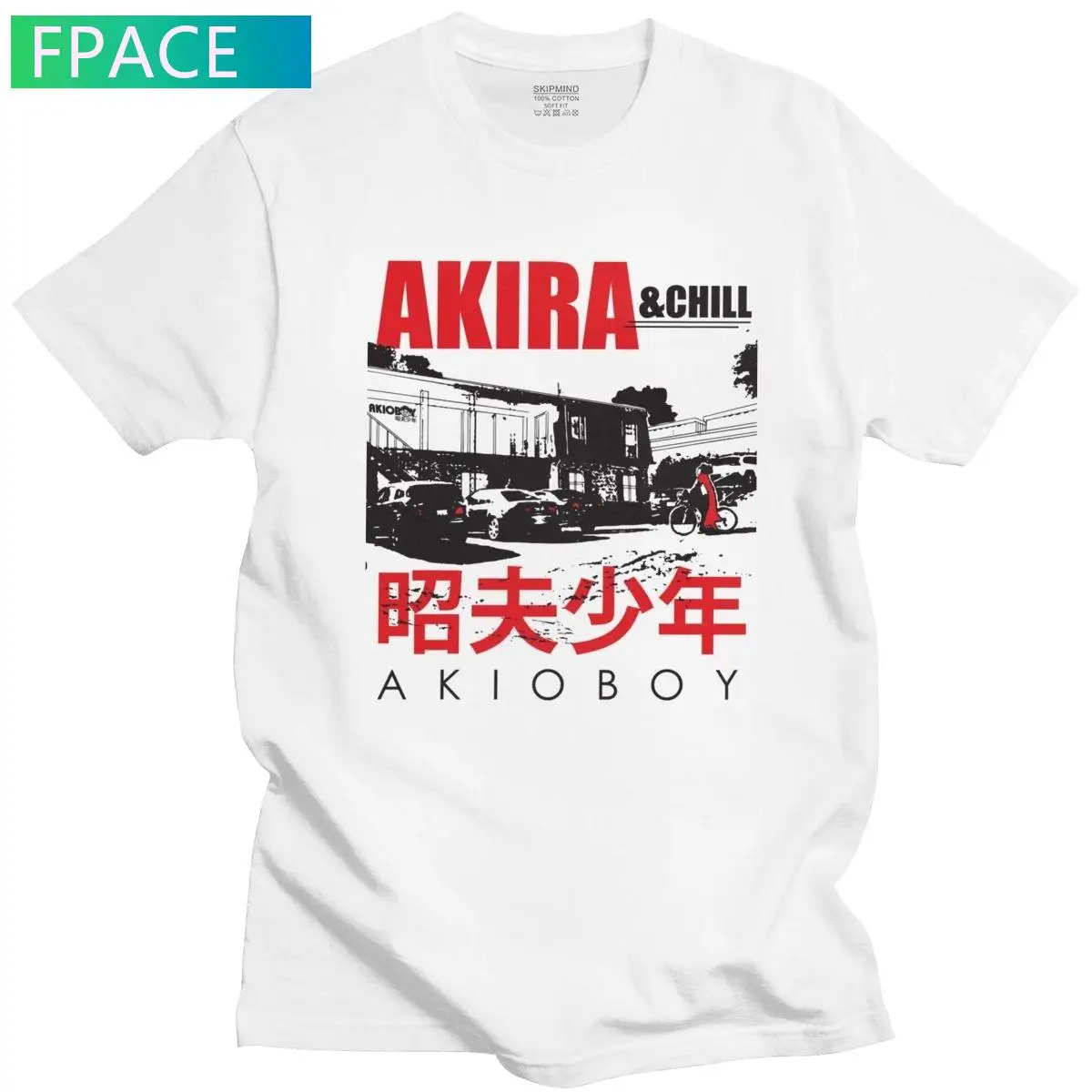 1988 Akira Shotaro Kaneda T Shirt Men Cotton Graphic T-shirt O-neck Short Sleeved Anime Movie Neo Tokyo Tee Top Fans Apparel