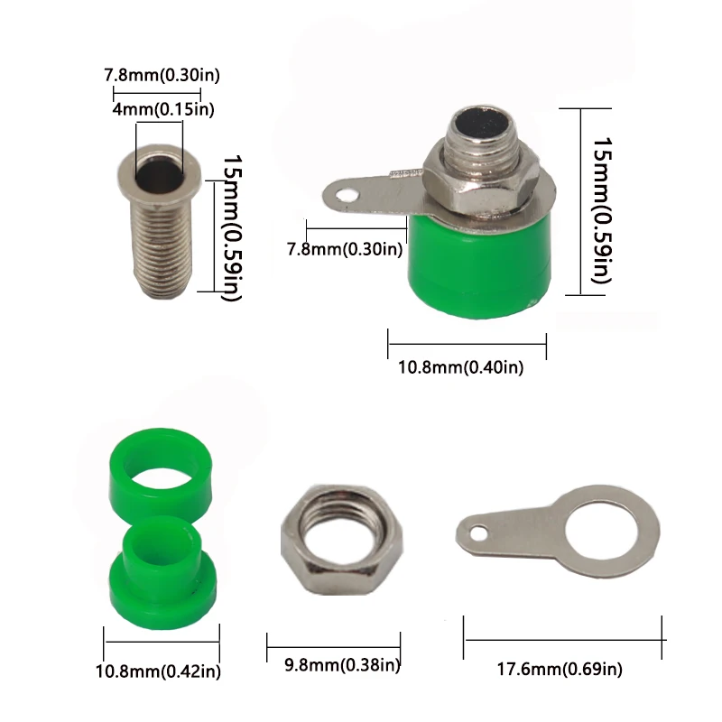 【15-5PCS】 4MM Multimeter Instrument Socket 4MM Binding Post Banana Socket Panel Mount Test Probe Connector
