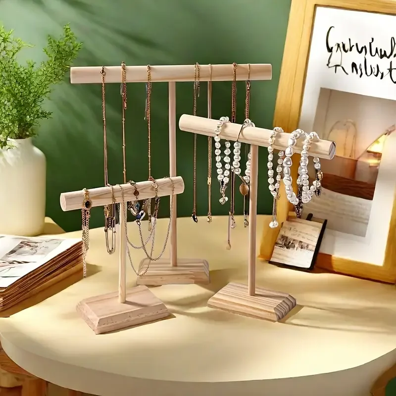 Présentoir de bijoux en bois dur, chaîne de Bracelet, barre en T, présentoir pour Bracelet, montre, collier, support d'organisation à domicile, vitrine