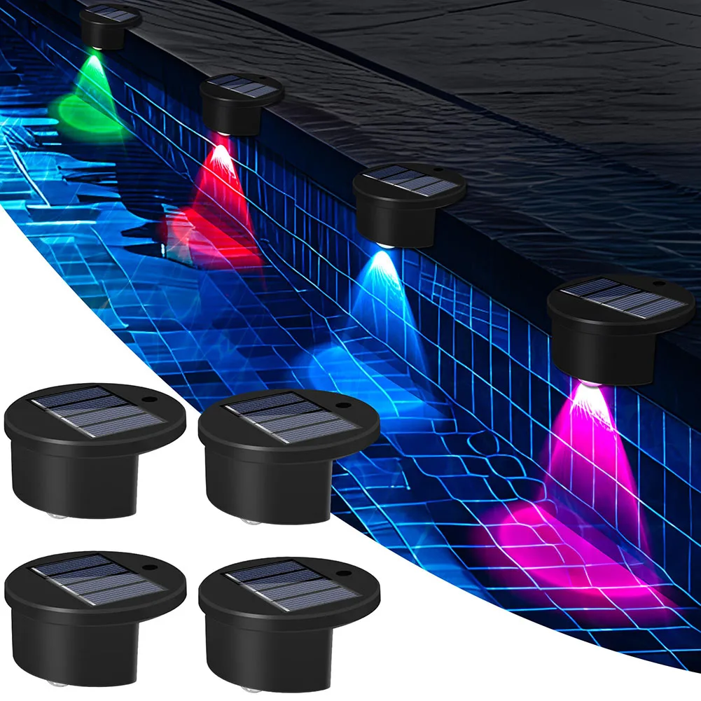 

4pcs Highly Reliable Solar Led Step Light Outdoor Yard Garden Decorative Light 6.5*2.7cm Garden Lighting Accessories Decoration
