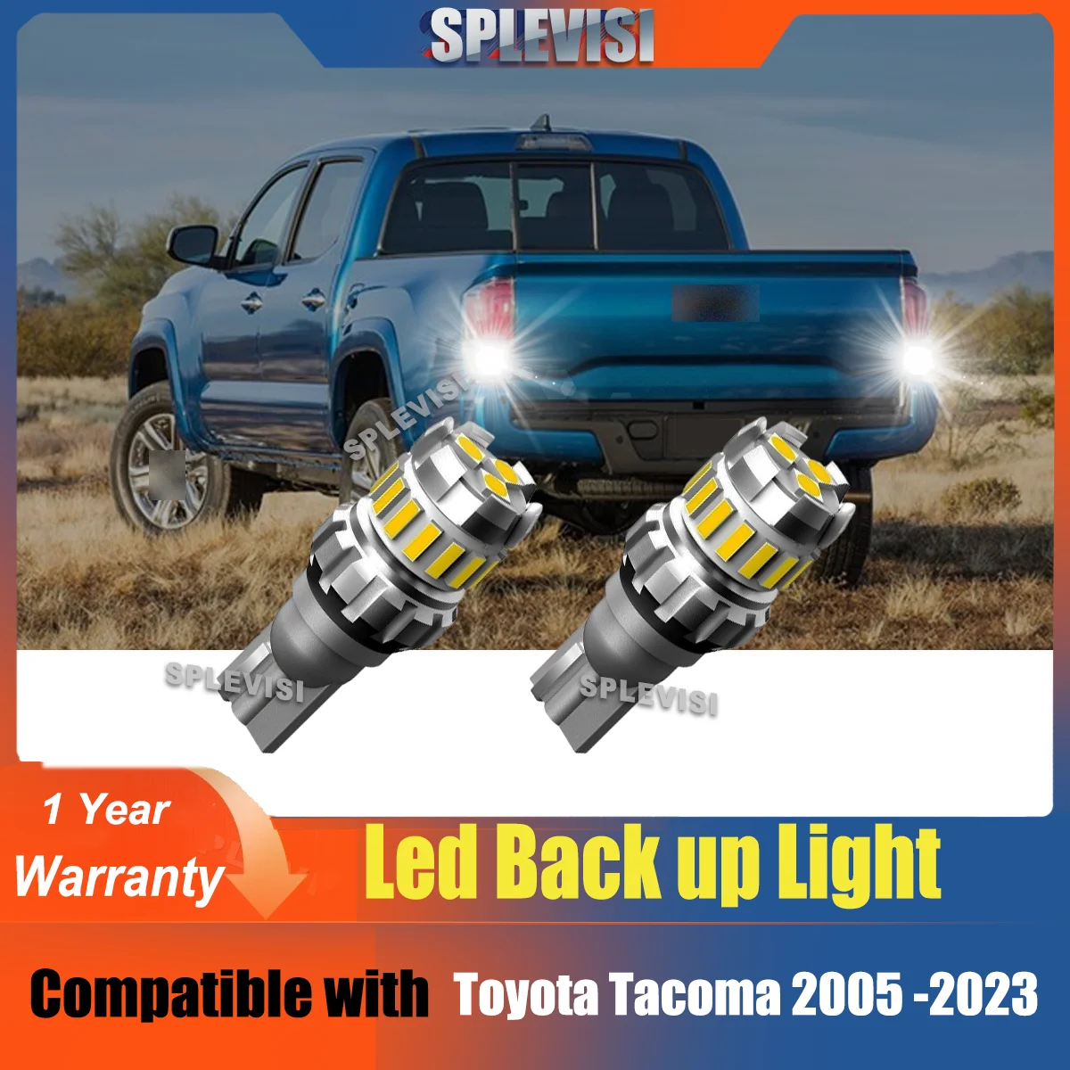 

W16W Backup Reverse Light LED Bulb DC12V 6000K For Toyota Tacoma 2005 2006 2007 2008 2009 2010 2011 2012 2013 2014 2015 -2023