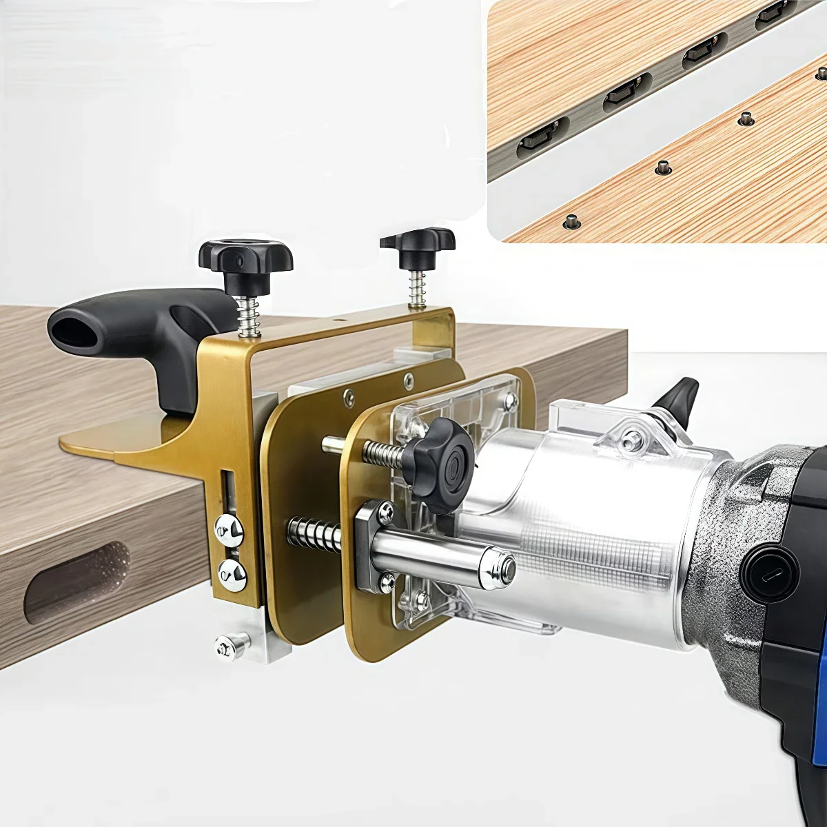 Plantilla de mortaja enrutador, posicionador localizador ajustable con ranura de aleación de aluminio, plantilla de mortaja enrutador compacta fácil de usar, herramientas de madera