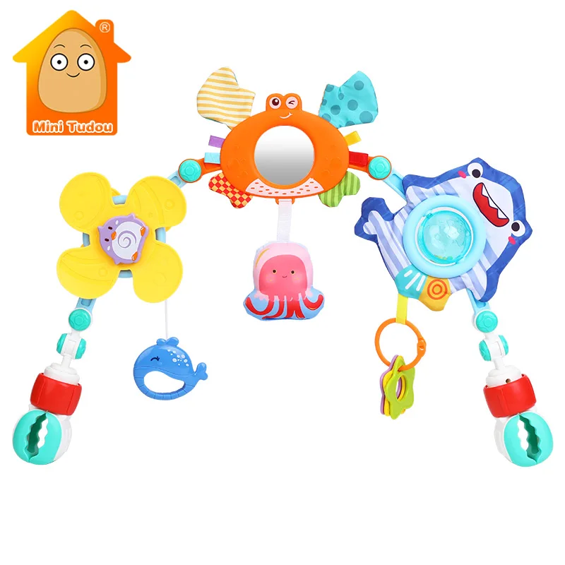 Baby Stroller Toy Crib Mobile Bed Bell Arch Musical Rattle Adjustable Clip Hanging 0 12 Months Educational Toys For Newborn Gift