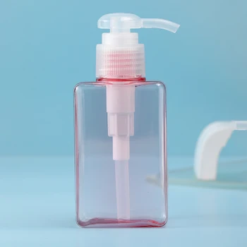 클리어 핑크 리필 가능한 로션 병, 펌프 포함, 크림, 바디 워시, 핸드 비누, 마사지 로션에 적합, 150ml, 1 개
