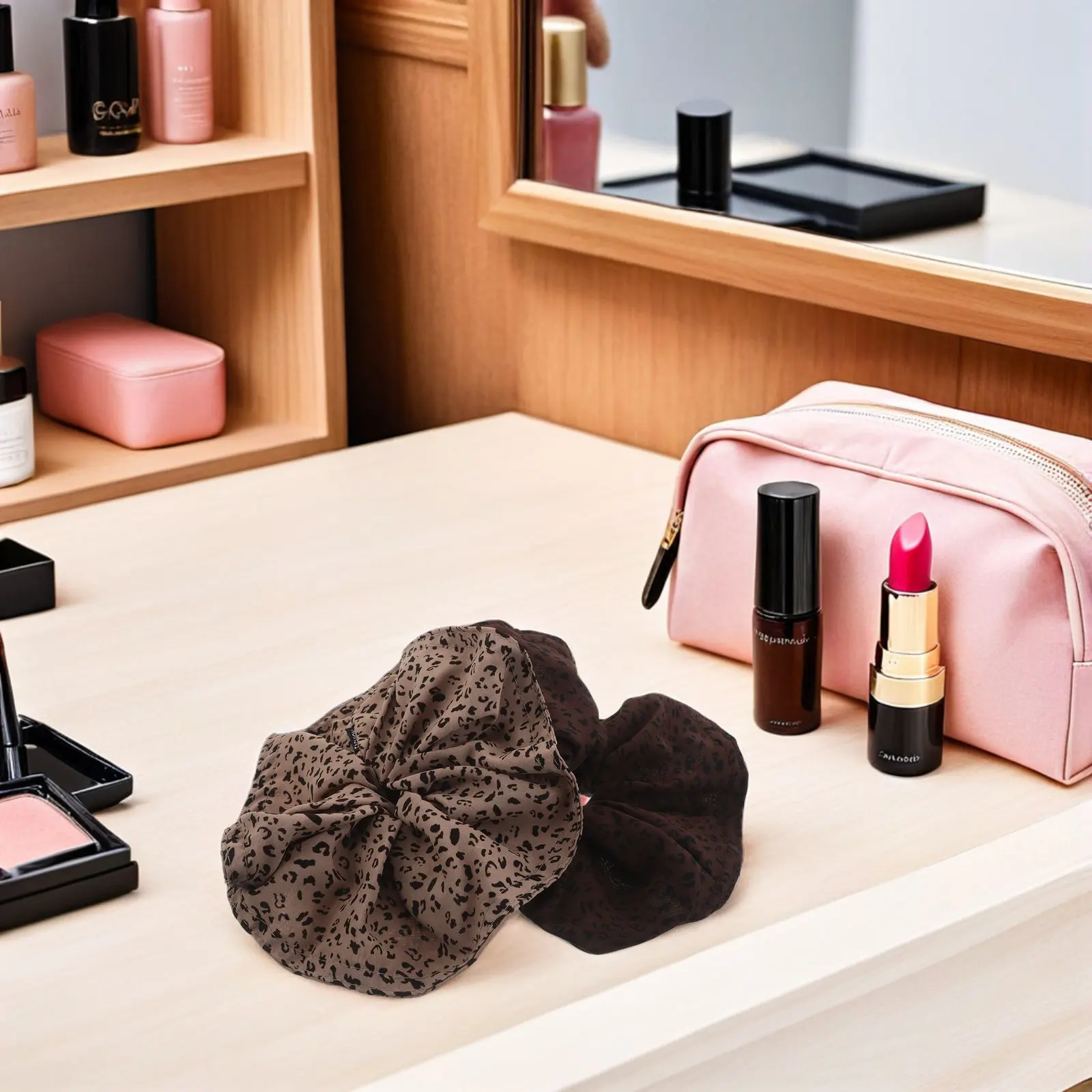 

2 шт. больших резинок для волос с леопардовым принтом, толстые эластичные резинки для волос для женщин и девочек, эластичные резинки-скранчи для небрежных пучков на каждый день