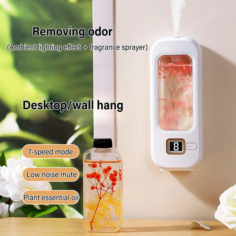 6 Modes Aroma Diffuser Wall Mounted Air Freshener Dispenser Fragrance Essential Oil Air Humidifier Aromatherapy USB Rechargeable