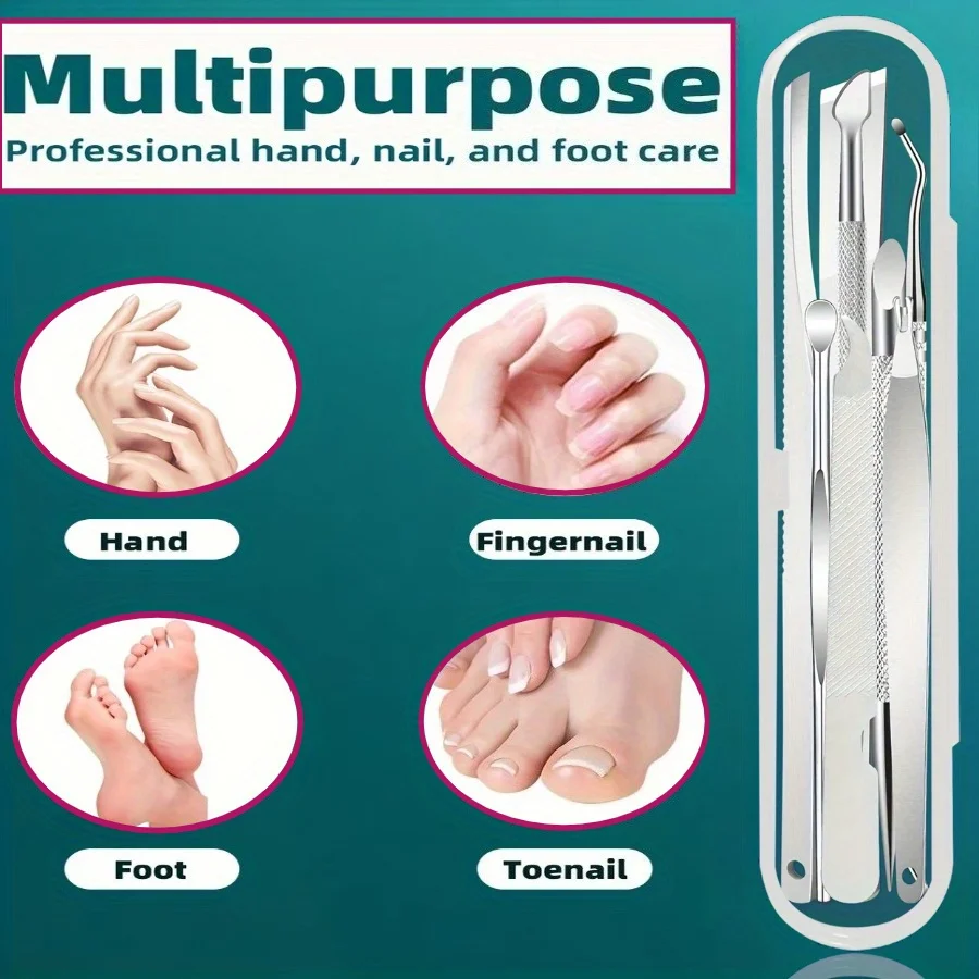 مجموعة أدوات باديكير مكونة من 8 قطع - مجموعة العناية بالقدم الاحترافية المصنوعة من الفولاذ المقاوم للصدأ، مناسبة للأقدام واليدين مع أدوات تشذيب الأظافر المزيلة