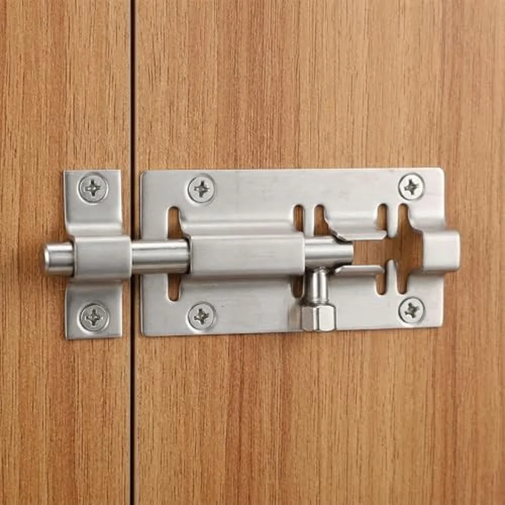 1/30pcs Stainless Steel Small Square Bolt For Cabinet, Door And Window Sliding Surface= Mounted Security Lock Buckle Hardware