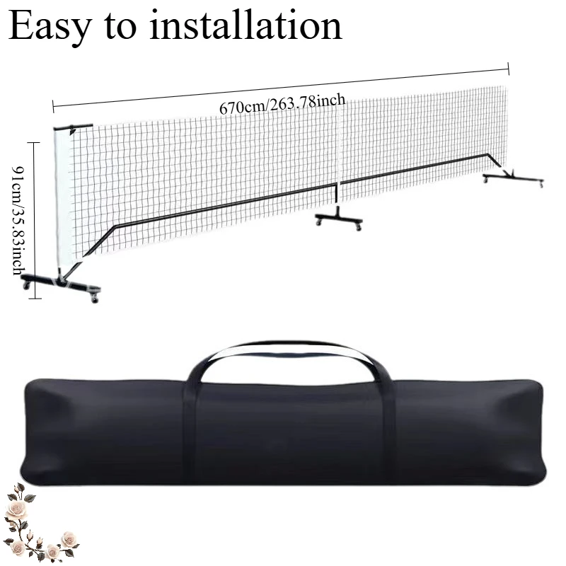 

Six Wheels Portable Pickleball Practice Indoor Outdoor Simple Network