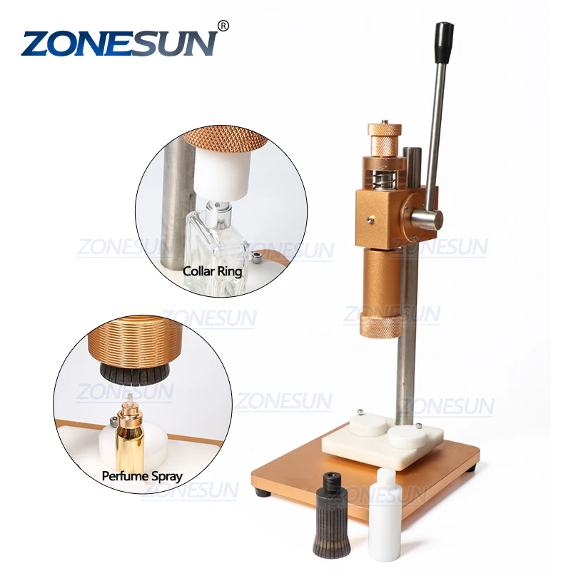 ZONESUN Manual Small Bottle 12 15 18 20Mm Customized Perfume Crimping Capping Machine