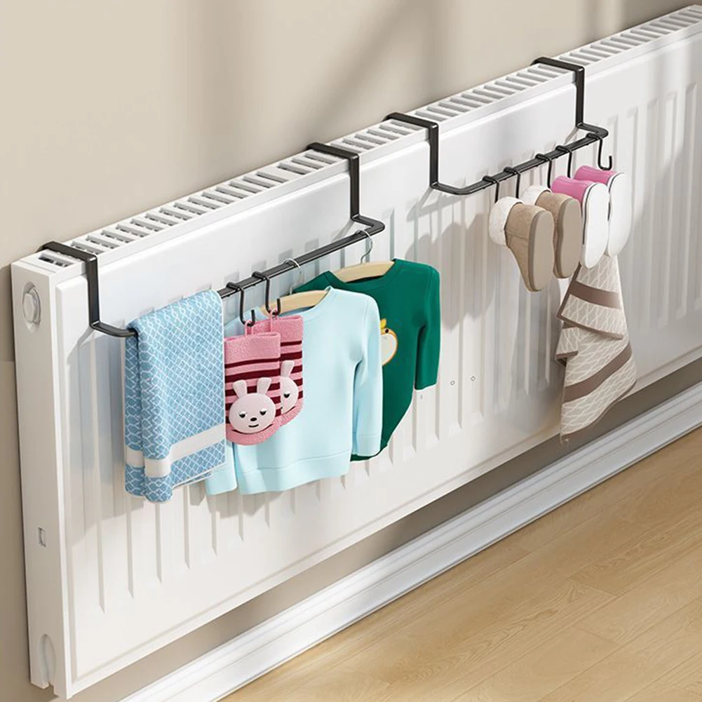 Sleek and Simple Metal Construction For Drying Fabrics Effortlessly Fits Into Any Bathroom Laundry Room Setting