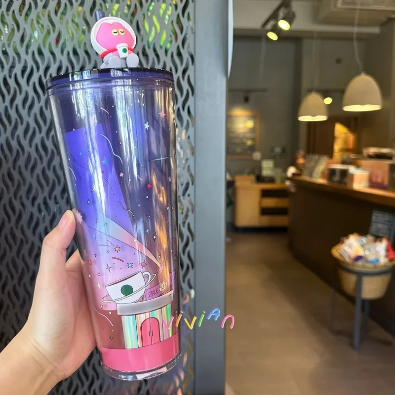 2024 Original Summer Universe Fantasy Series Ceramic Mug Straw Mug Coffee Cups Stainless Steel Insulated Outdoor Sport Water Cup