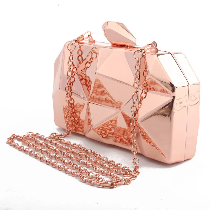 المرأة مقبض معدني عشاء حقيبة المد Crossbody سلسلة كتف واحد مأدبة حقيبة على شكل فستان Bolso Diseñador De Lujo براثن لحفل الزفاف