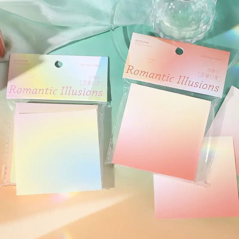 100 ورقة متدرجة اللون بعد ذلك ملاحظات رومانسية الخيال الملح سلسلة هالة الذاكرة مهمة اللكم دفتر قيمة جمالية عالية