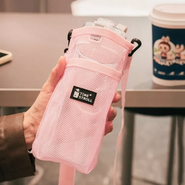Useful Portable Cup Sleeve Outdoor Camping Mobile Phone Storage Bag Mesh Transparent Sport Water Bottle Cover