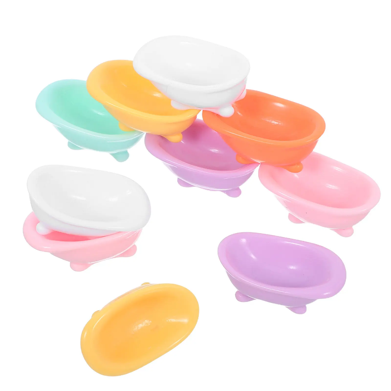 

10Pcs Miniature Resin Bathtub Realistic Design Smooth Surface Small Bath Tub for Home Decor Interior Landscape Setup