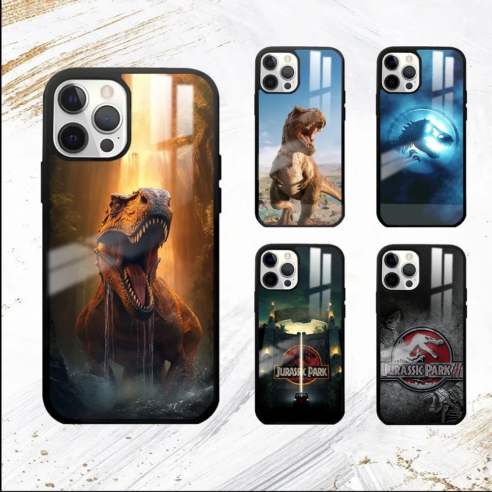 J-Jurassic Park Dinosaur World Phone Case For iPhone 16 15 14 13 12 11 Pro Max Plus Mini PC Fashion High Quality mirror phone