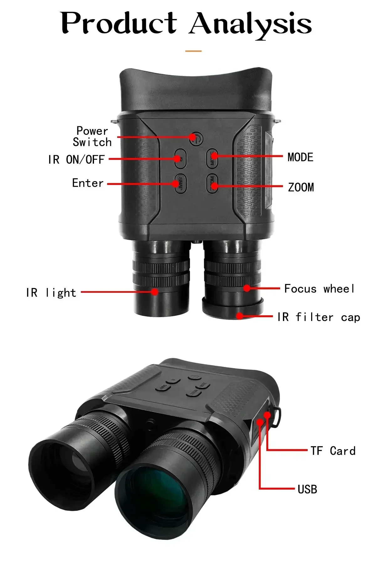 Hot SalesThermal Imaging Ultra Long Distance Hunting Infrared Night Vision Device Military Telescope