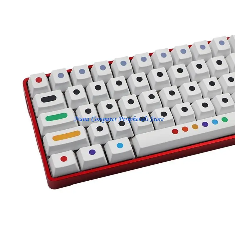 

F68C 71 Keys Keycap PBT Dye Sublimation OEM Profile Mechanical Keyboard Dots Keycap for rk61 series, Gans alt61 series