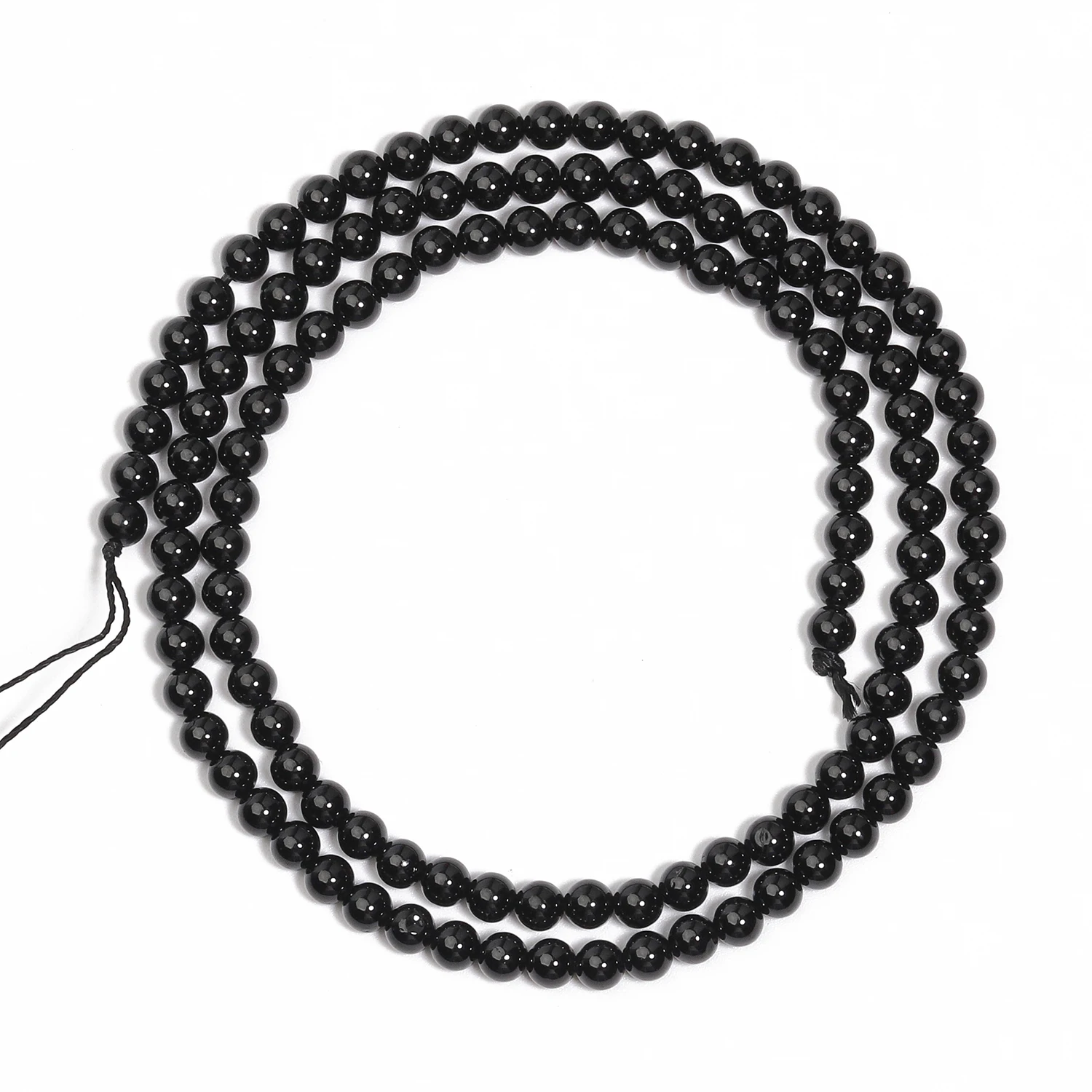 Natural Stone Beads Black Agate Beads 2mm 3mm Round Loose Spacer Beads For Jewelry Making DIY Bracelet Accessories Wholesale