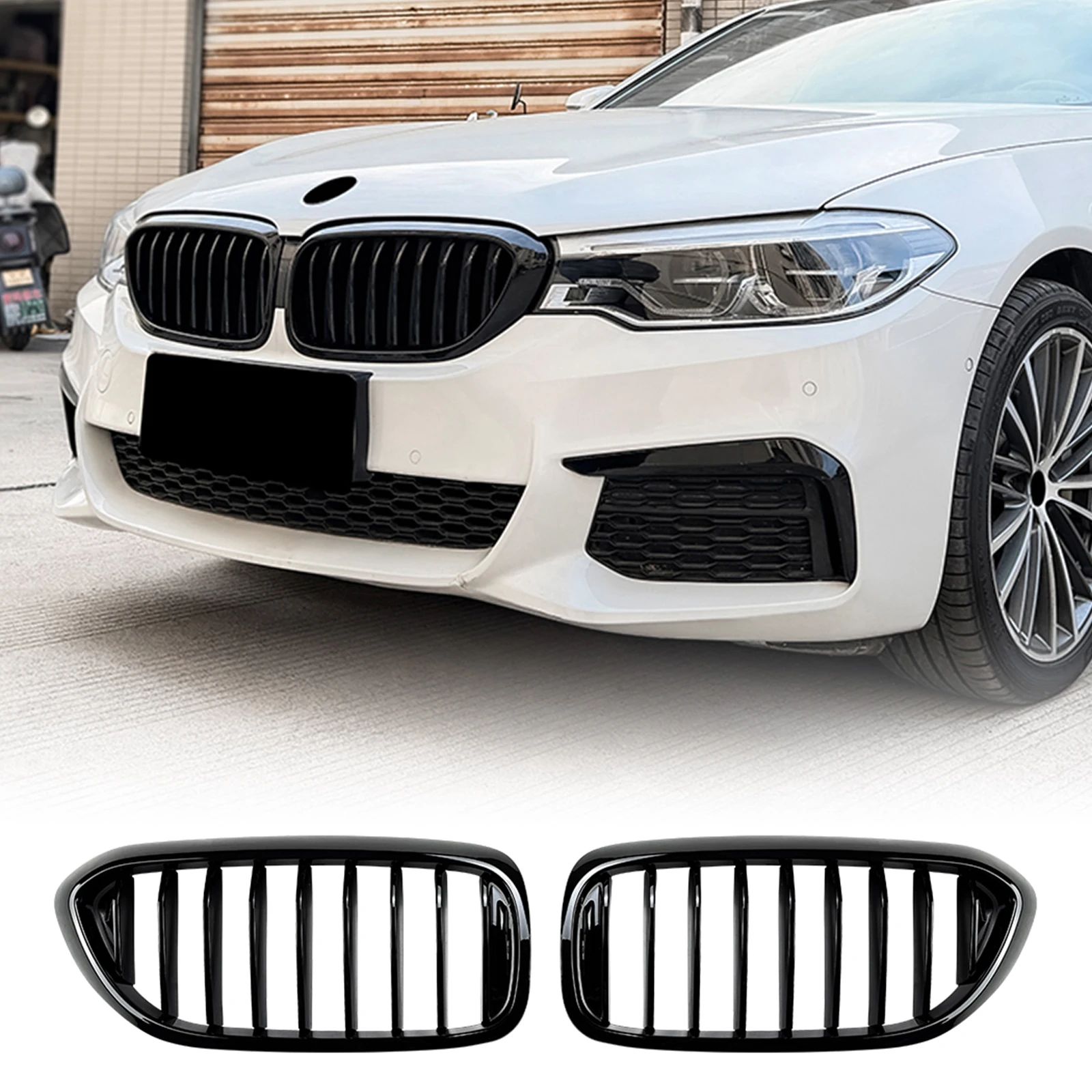 

Front Grille Racing Grill For BMW G30 G31 5-Series 520i 530i 540i 2017-2020 Sedan 4-Door Upper Bumper Radiator Hood Mesh Grid