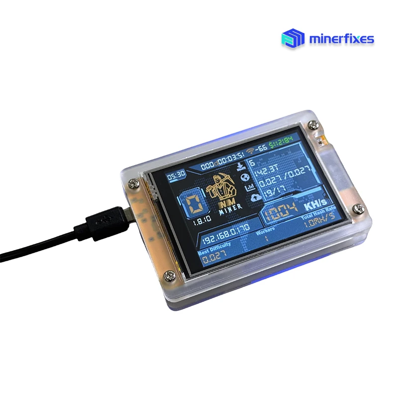 Bitcoin Miner NerdMiner V2 1000KH/s Hashrate Lucky Miner Crypto Solo Lottery Bitcoin BTC BCH DGB 2.8 polegadas Display LCD Firmware