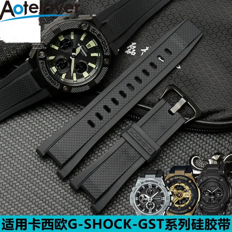 26mm Width Waterproof Silicone Watch Strap for Casio G-SHOCK GST-W300G S130 400G B100 Watch Bracelet Accessories