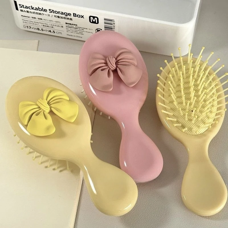 

Cute Handle Massage Comb Travel Portable Plastic Airbag Mini Small Comb Hair Brush Bow Tie Air Cushion Comb