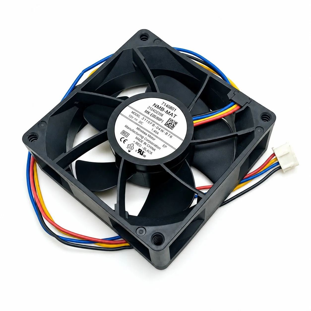 3110FB-04W-B76 Server Cooling Fan 80x80x25mm 8025 12V 1.40A PWM Dual Ball Bearing 4-Pin