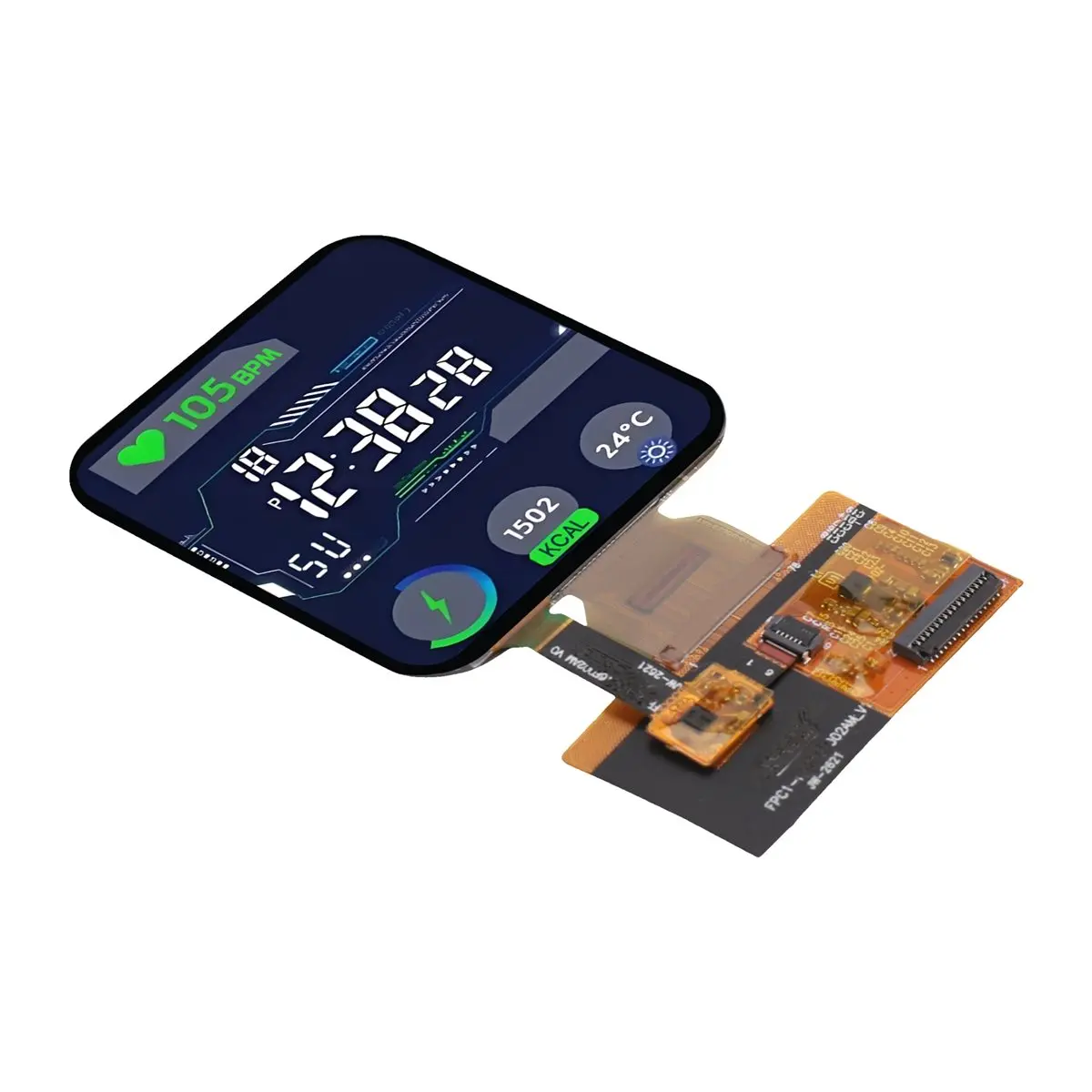 2.2in Square Color OLED Display (480x480) with QSPI/MIPI Dual Interfaces and Capacitive Touch Screen for Instrumentation