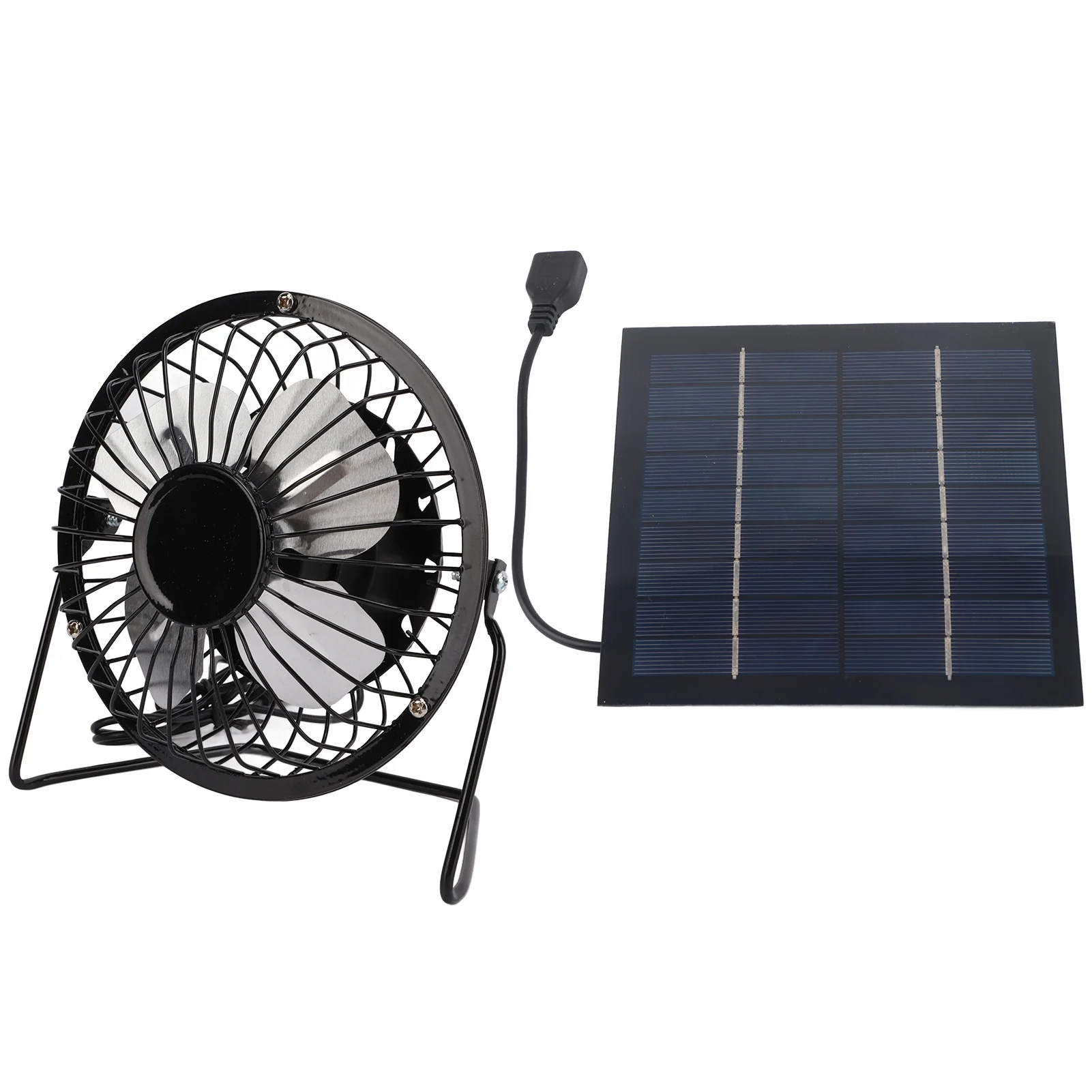 Solar USB Cooling Fan Power Bank Fan 5W  Solar Panel Powered USB Cooling Iron Fan Power Bank Fan for Home  Outdoor