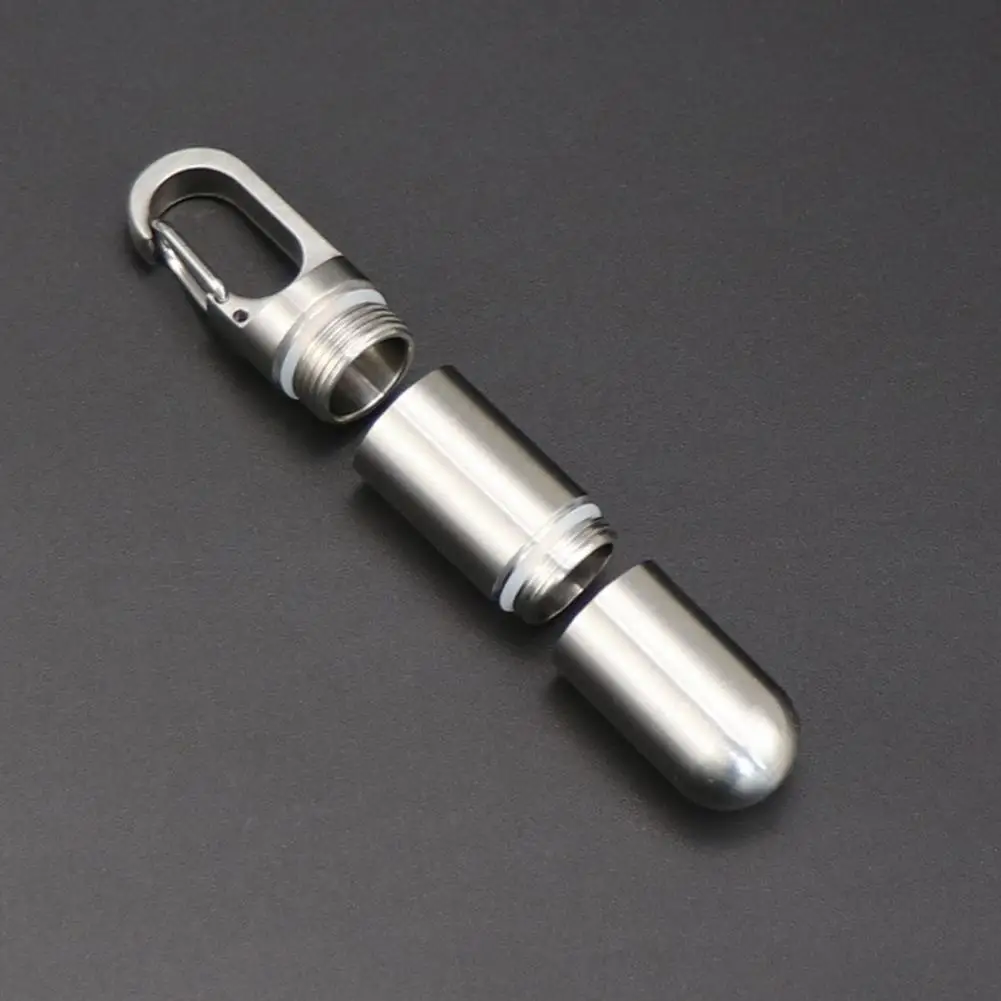 Free Combination Pill Organizer Portable Waterproof Pill Box Keychain Stainless Steel Medicine Organizer Container for Travel