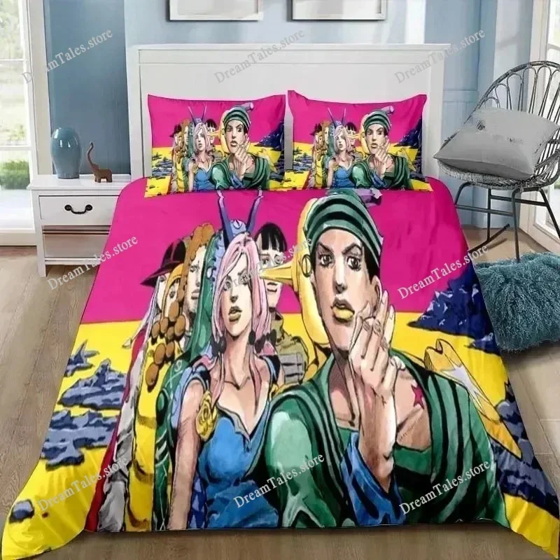 

JoJolion Adventure Bedding Set Single Twin Full Queen King Size Bed Set Adult Boys Bedroom Anime Printed Bedding Luxury Gift741
