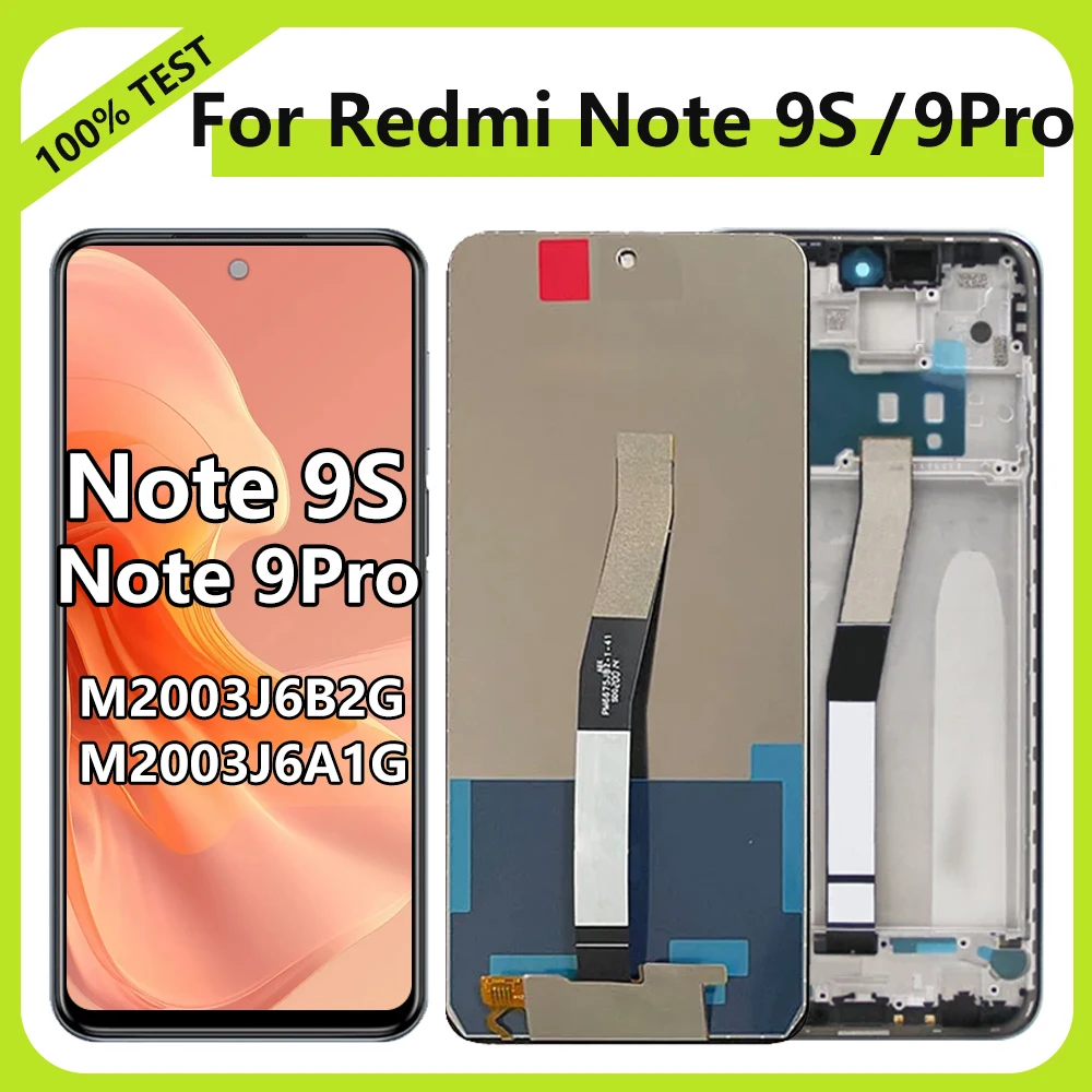 Amoled Note 9S Lcd M2003j6a 1G Scherm Voor Xiaomi Redmi Note 9 Pro M2003j6b 2G Lcd-Scherm Met Touch Screen Digitizer