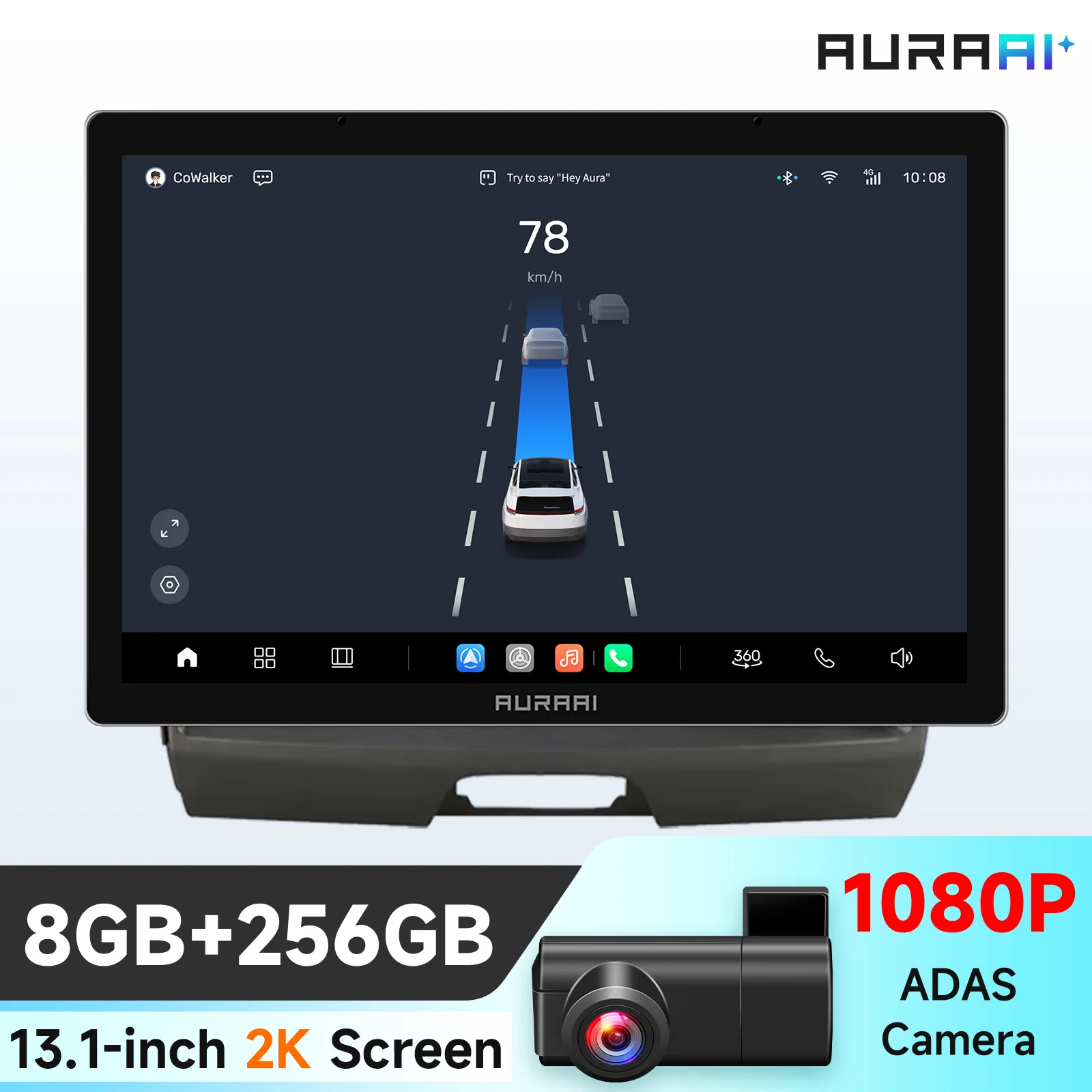 AURA AI 7870 2K Scherm 4G Carplay Android autoradio GPS voor KIA Sportage 3 2010-2016 Speler ADAS Camera Autoradio WIFI Stereo Video