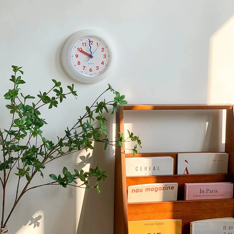 Plastic Yellow Modern Wall Clock Cute Living Room Home Decoration Table Clock Creative Gift Kids Bedroom Silent Clock