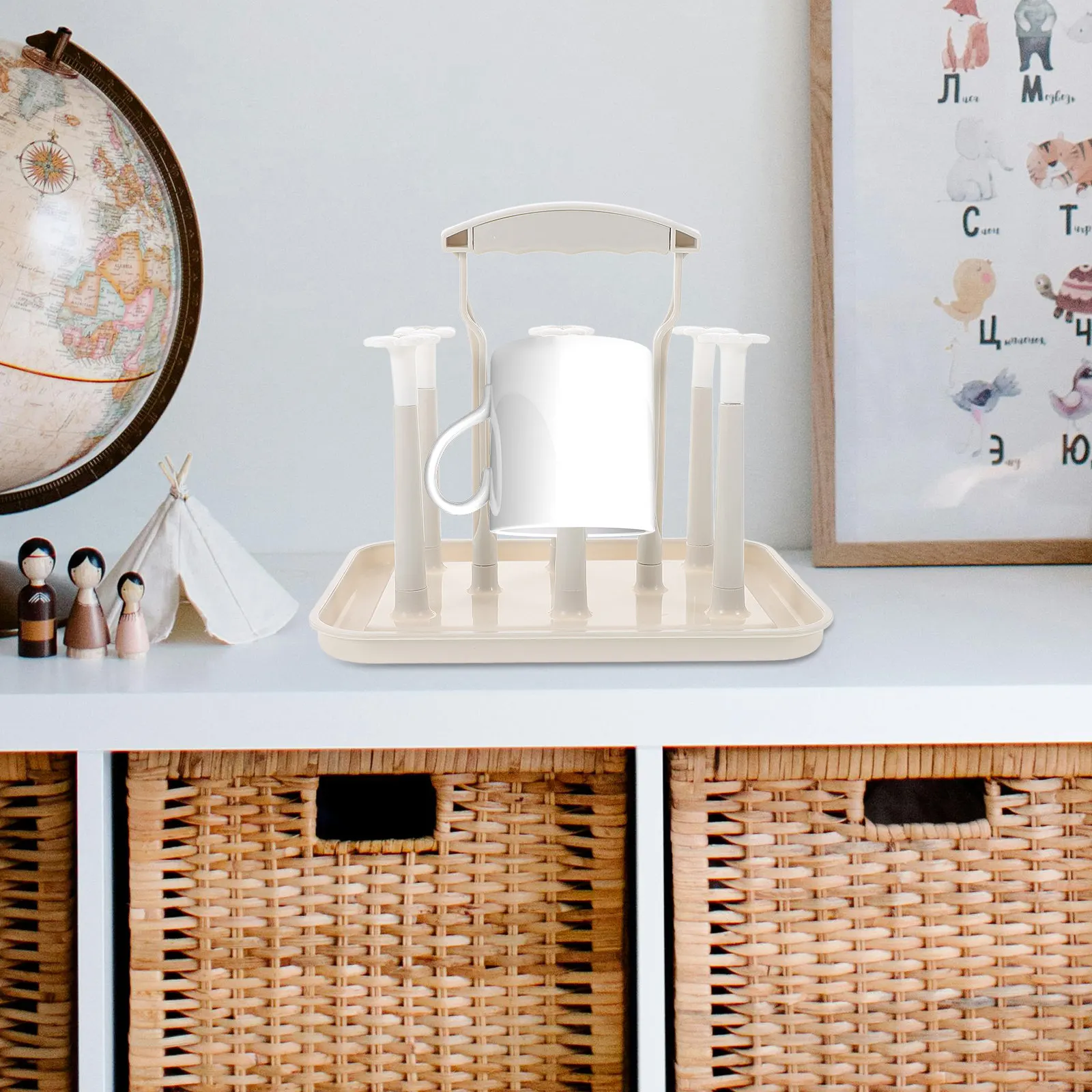 

Baby Bottle Drying Rack for Countertop Space Saving Cup and Bottle Drain Holder Multifunctional Kitchen Drying Rack for Glass