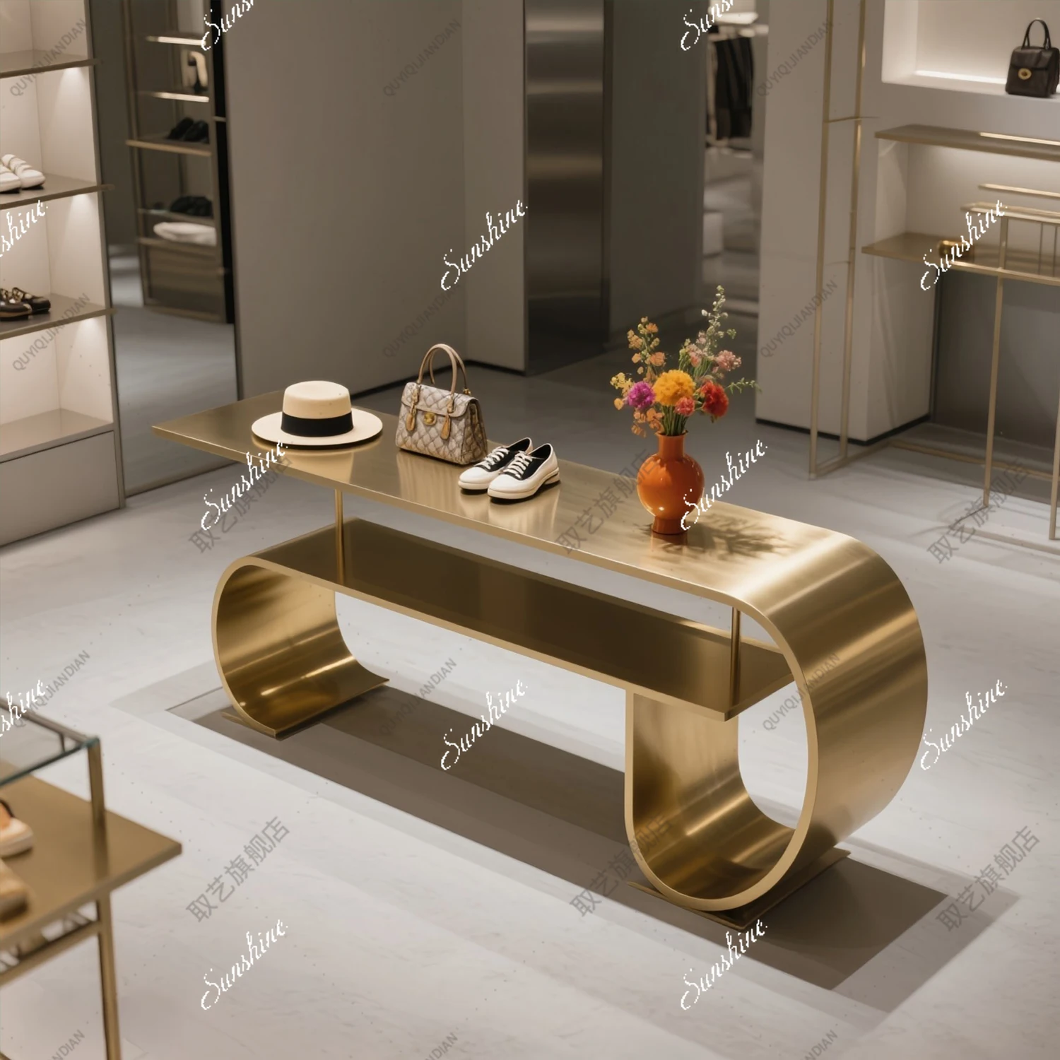 Clothing store display stainless steel water table simple display table