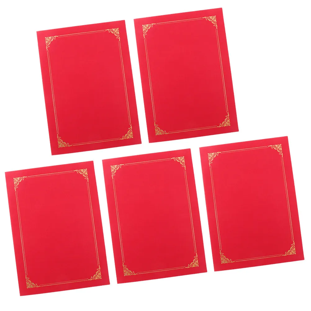 

5 шт. прочных бумажных обложек для сертификатов, держателей дипломов, защитных чехлов для наградных сертификатов, для дипломов, сертификатов, фотографий, горизонтальные