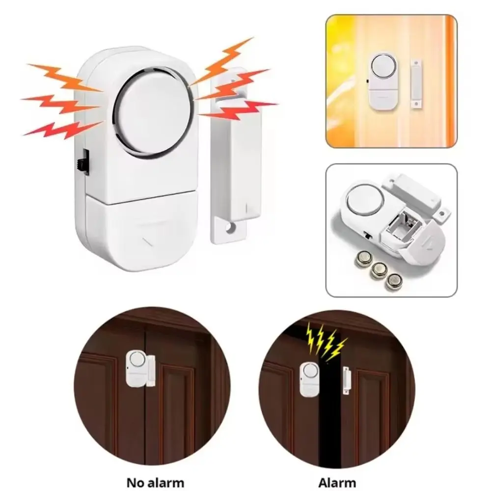 

High Volume Anti-theft Doorbell Alarm Wireless Easy Installation Burglar Alarm Self-adhesive Magnetic Sensor Alarm