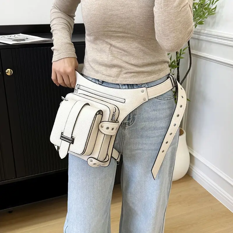 Steampunk Waist Bag Men's Single Shoulder Messenger Bag Women's Mobile Phone Sexy Rivets Waist Bag Retro Leg Bag Packs
